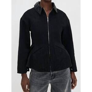 NEW LINE AND DOT eton peplum jacket in black